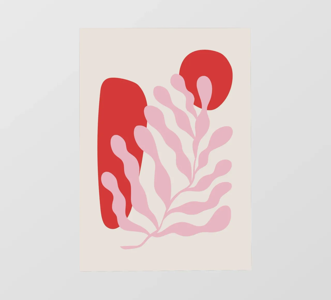 Rood en Roze Abstracte Botanische Kunst backlit folie van pdigitalprints