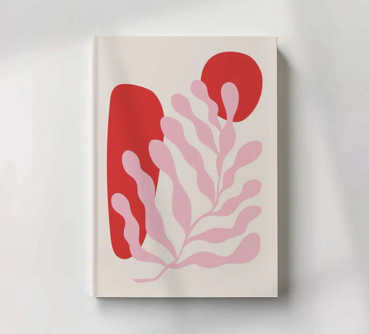 Red and Pink Abstract Botanical Art notebook by pdigitalprints