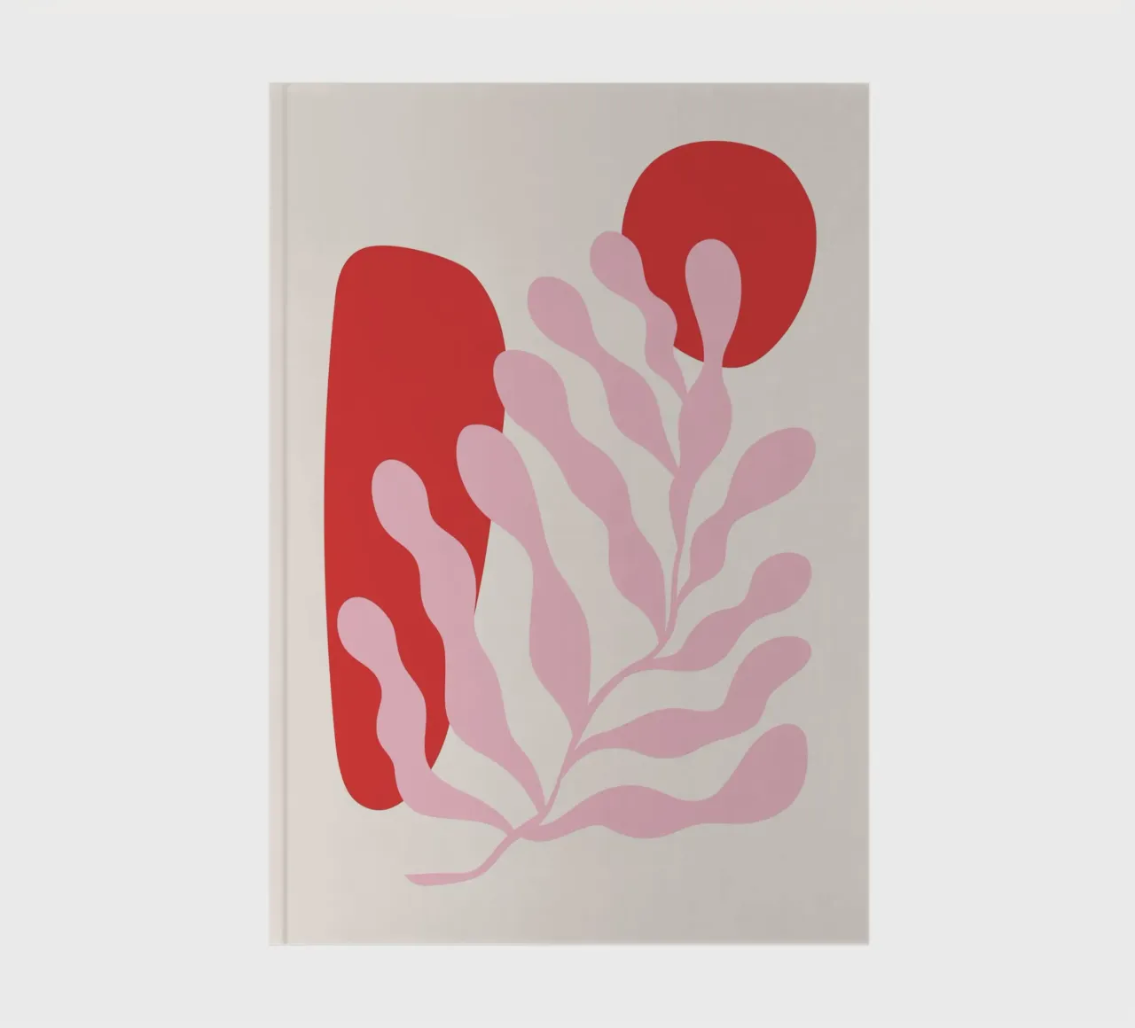Red and Pink Abstract Botanical Art notebook by pdigitalprints