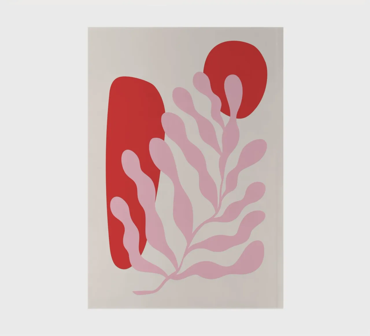 Red and Pink Abstract Botanical Art notebook by pdigitalprints