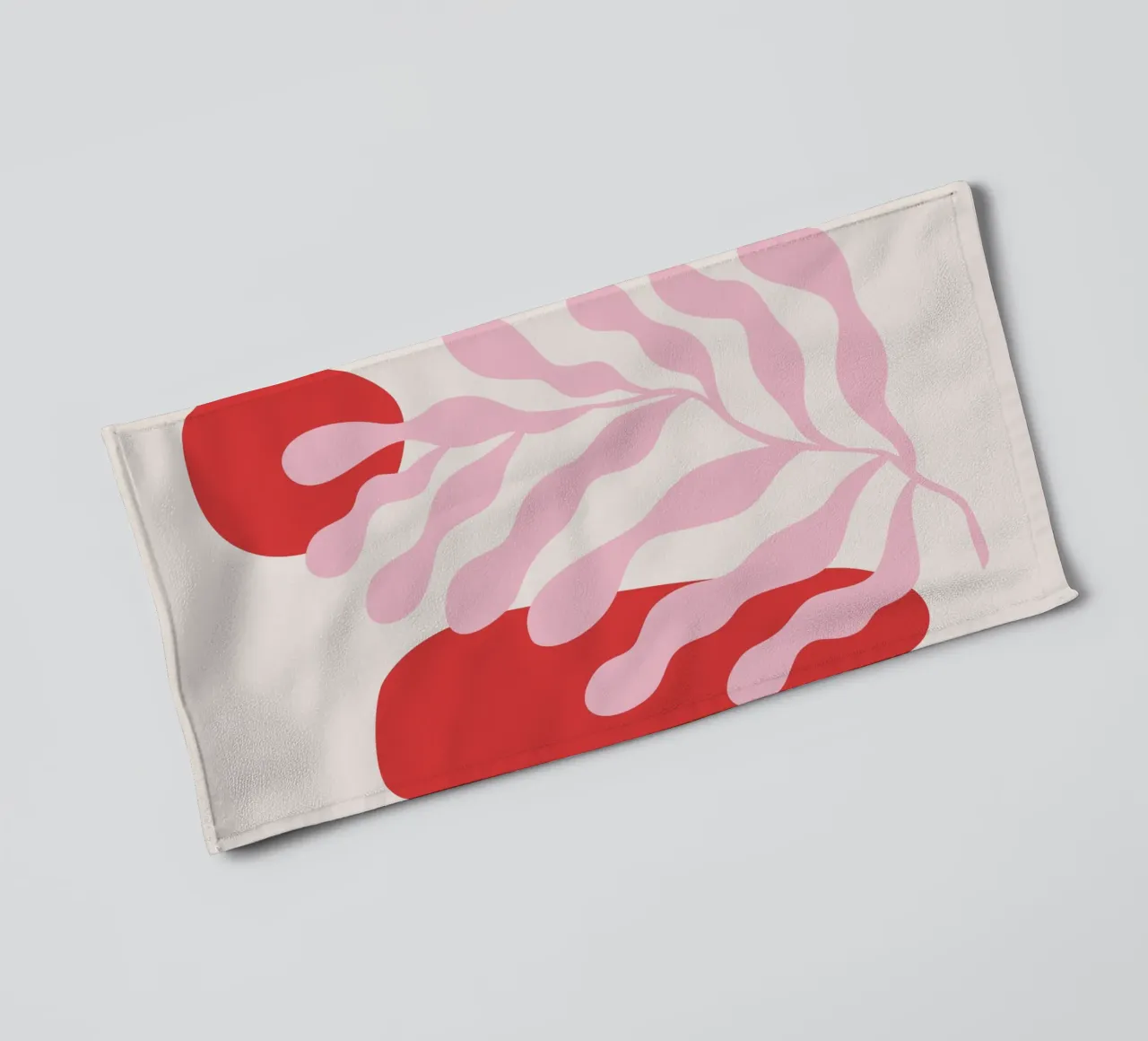 Red and Pink Abstract Botanical Art towel by pdigitalprints