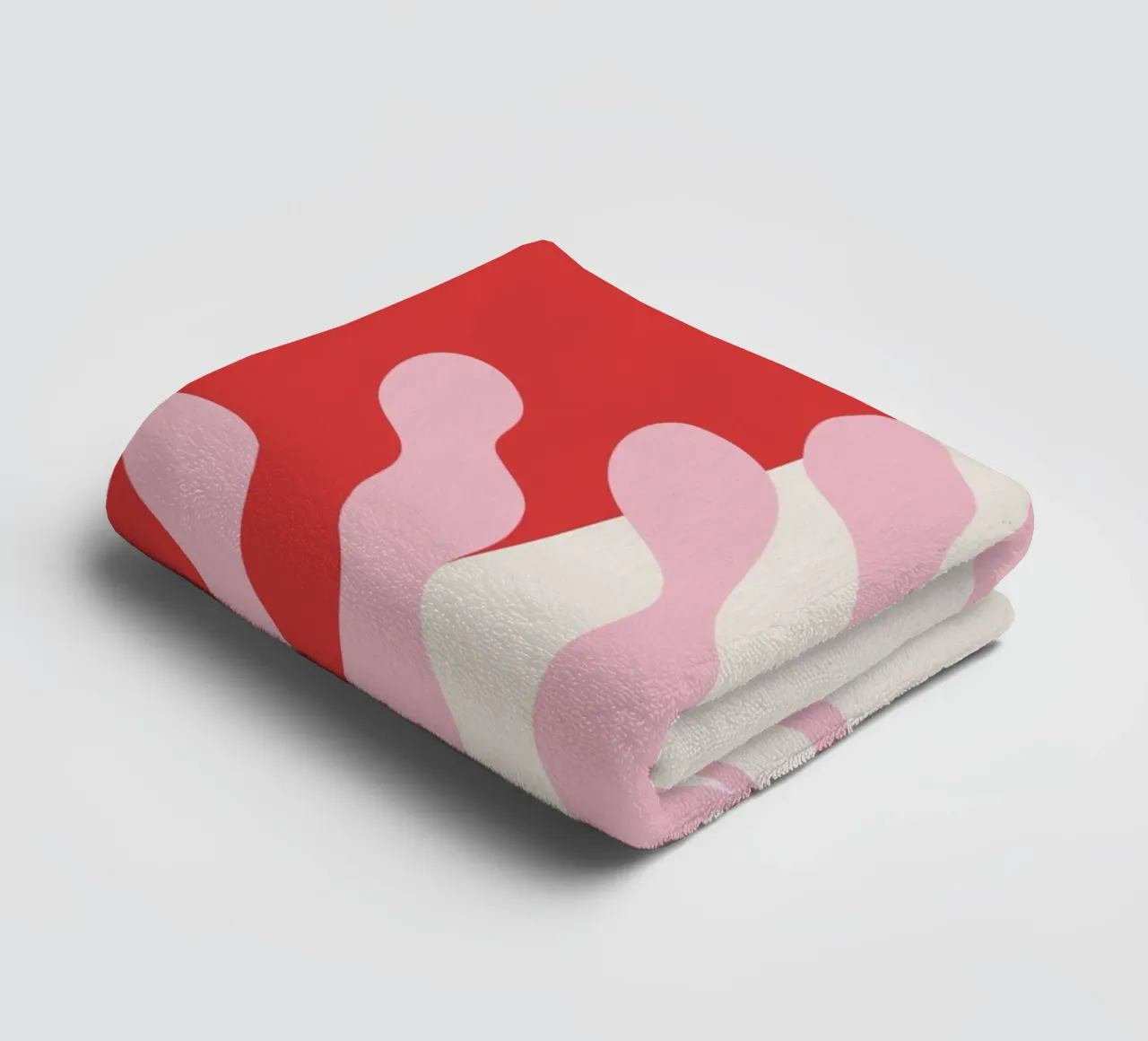 Red and Pink Abstract Botanical Art towel by pdigitalprints