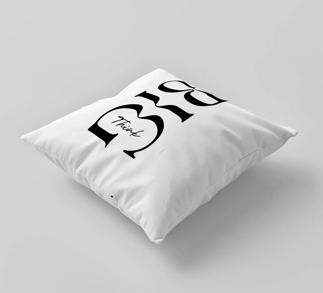 Pensare in grande Tipografia semplice cuscino da YV TYPOGRAPHY