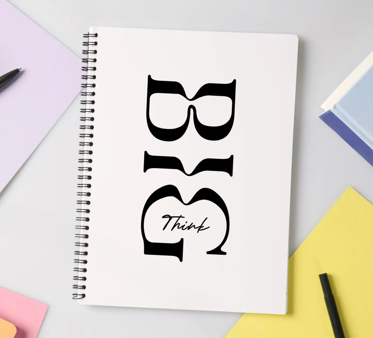 Big Think Simple Typography spiral notebook by YV TYPOGRAPHY