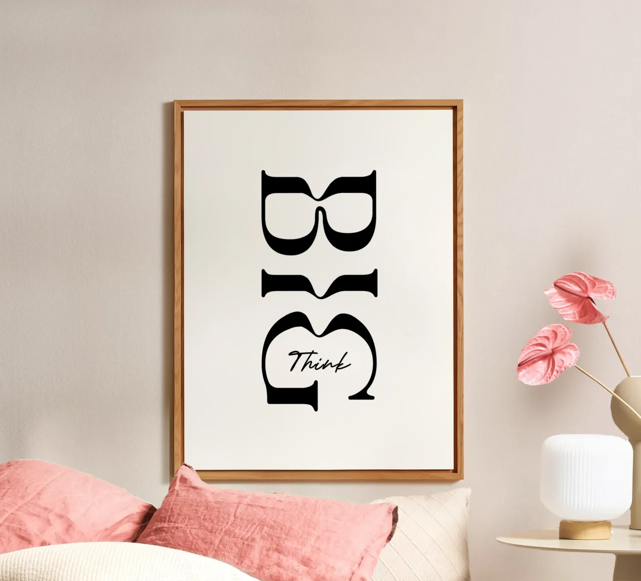 Pensare in grande Tipografia semplice alluminio dibond da YV TYPOGRAPHY