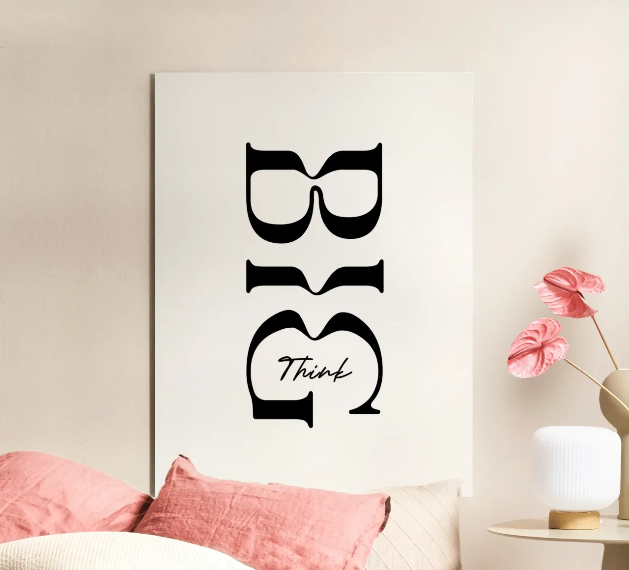 Pensare in grande Tipografia semplice alluminio dibond da YV TYPOGRAPHY