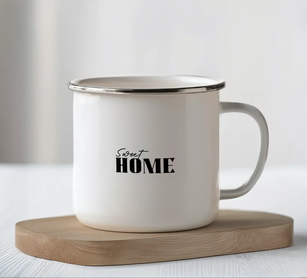 Sweet Home Tipografia semplice tazza in smalto da YV TYPOGRAPHY