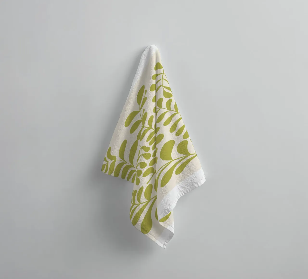 Sage green botanical abstract art towel by pdigitalprints