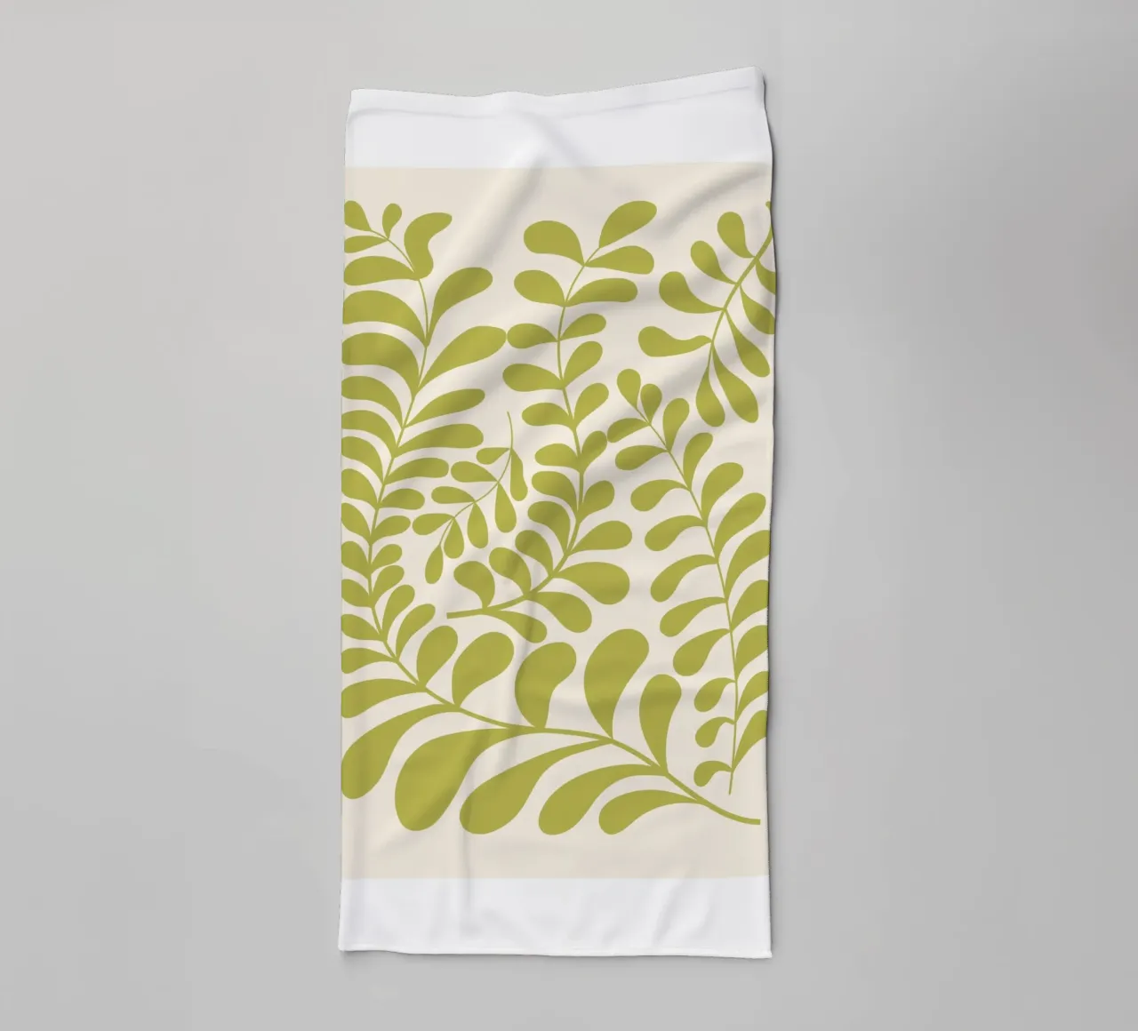 Sage green botanical abstract art towel by pdigitalprints