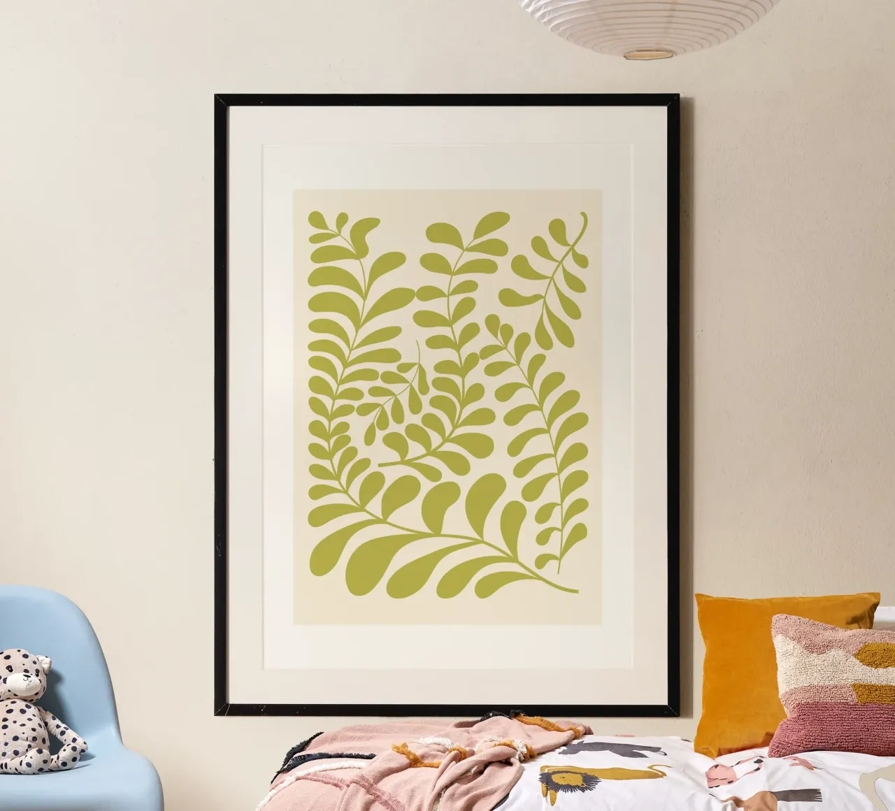 Sage green botanical abstract art poster by pdigitalprints