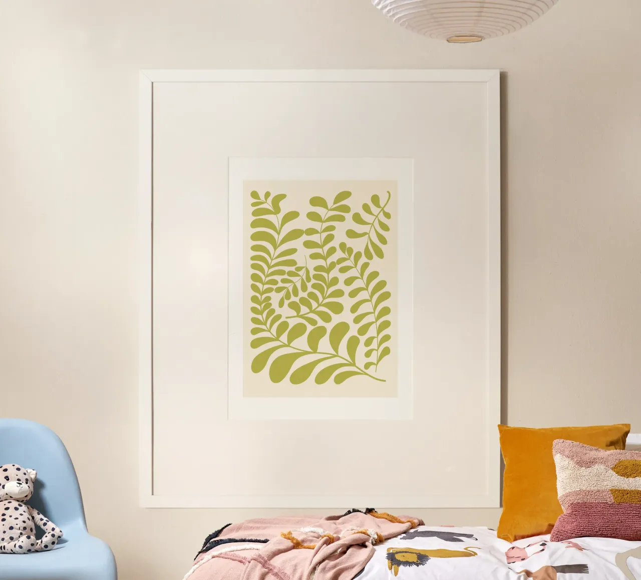 Sage green botanical abstract art poster by pdigitalprints