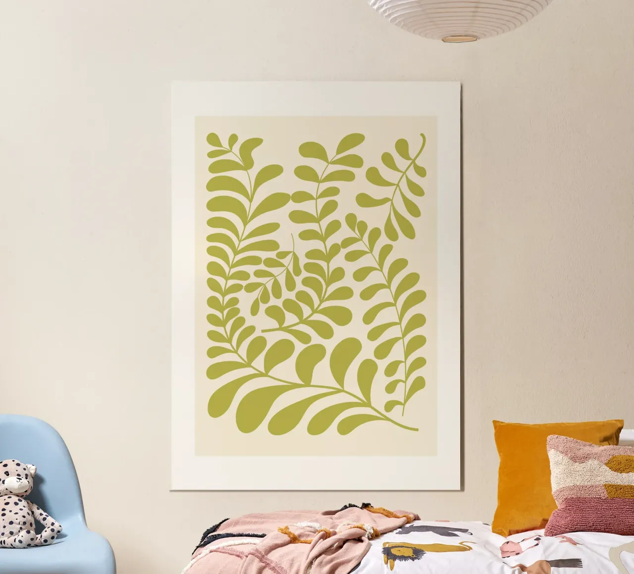 Sage green botanical abstract art poster by pdigitalprints