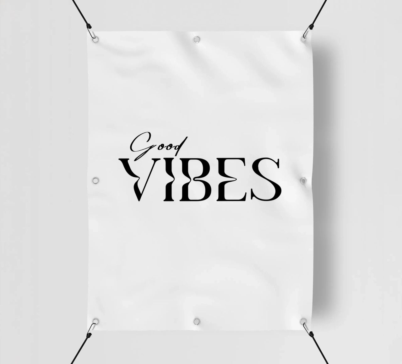 Semplice tipografia Good Vibes telo in pvc da YV TYPOGRAPHY