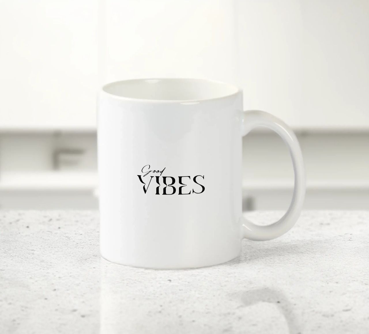 Semplice tipografia Good Vibes tazza in ceramica da YV TYPOGRAPHY