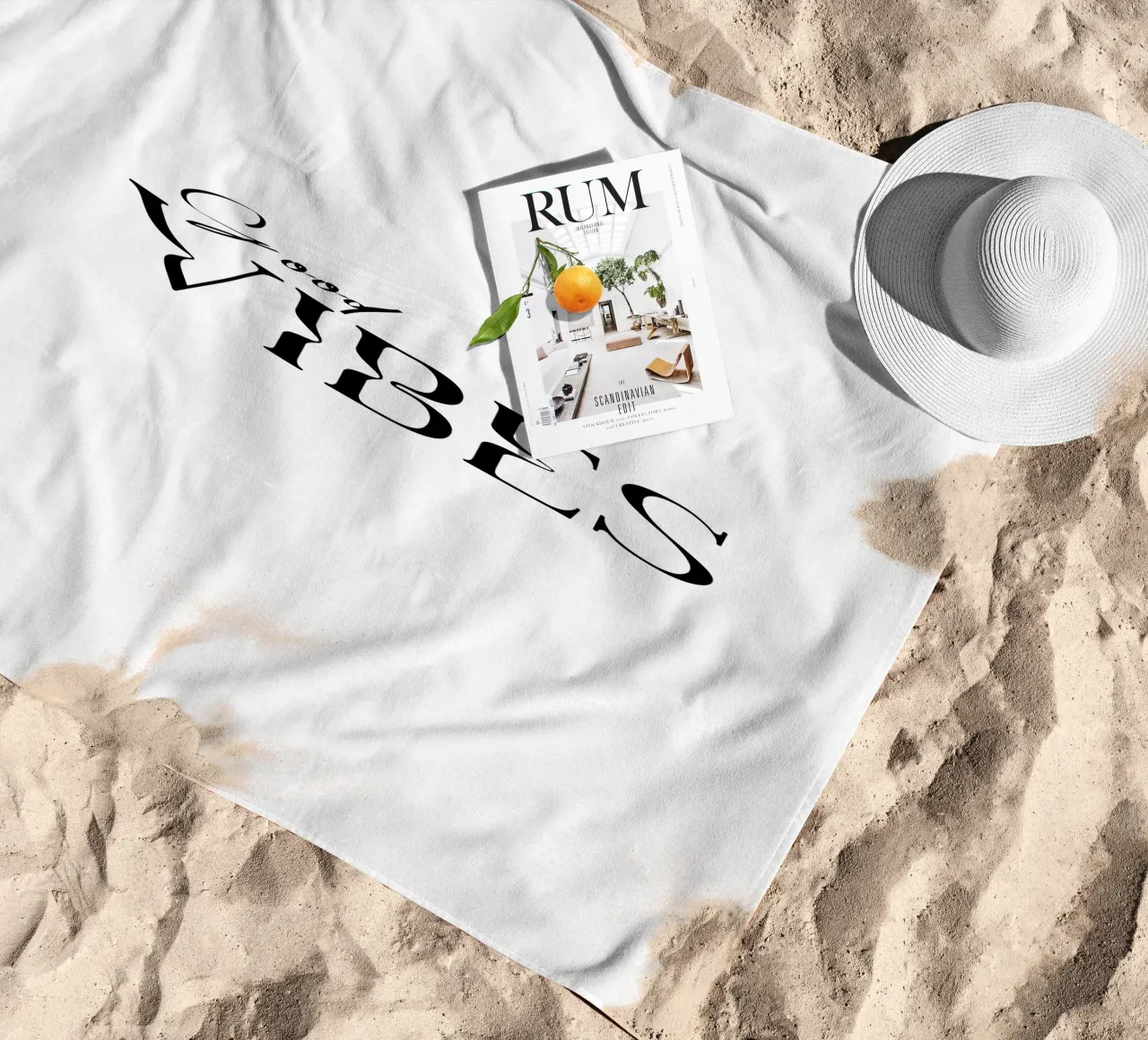 Semplice tipografia Good Vibes telo mare da YV TYPOGRAPHY