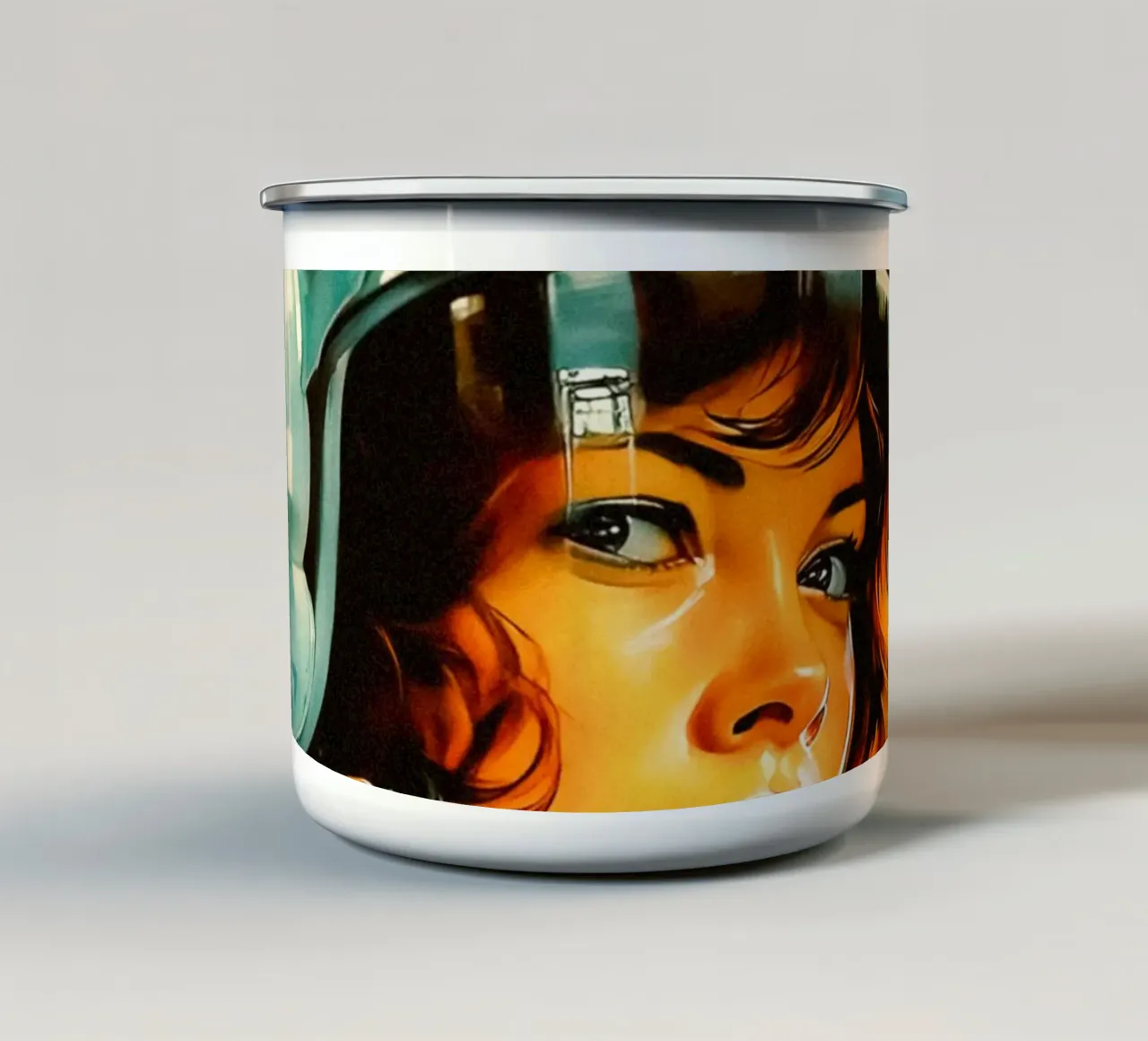 Ritratto di un esploratore spaziale tazza in smalto da Taudalpoi