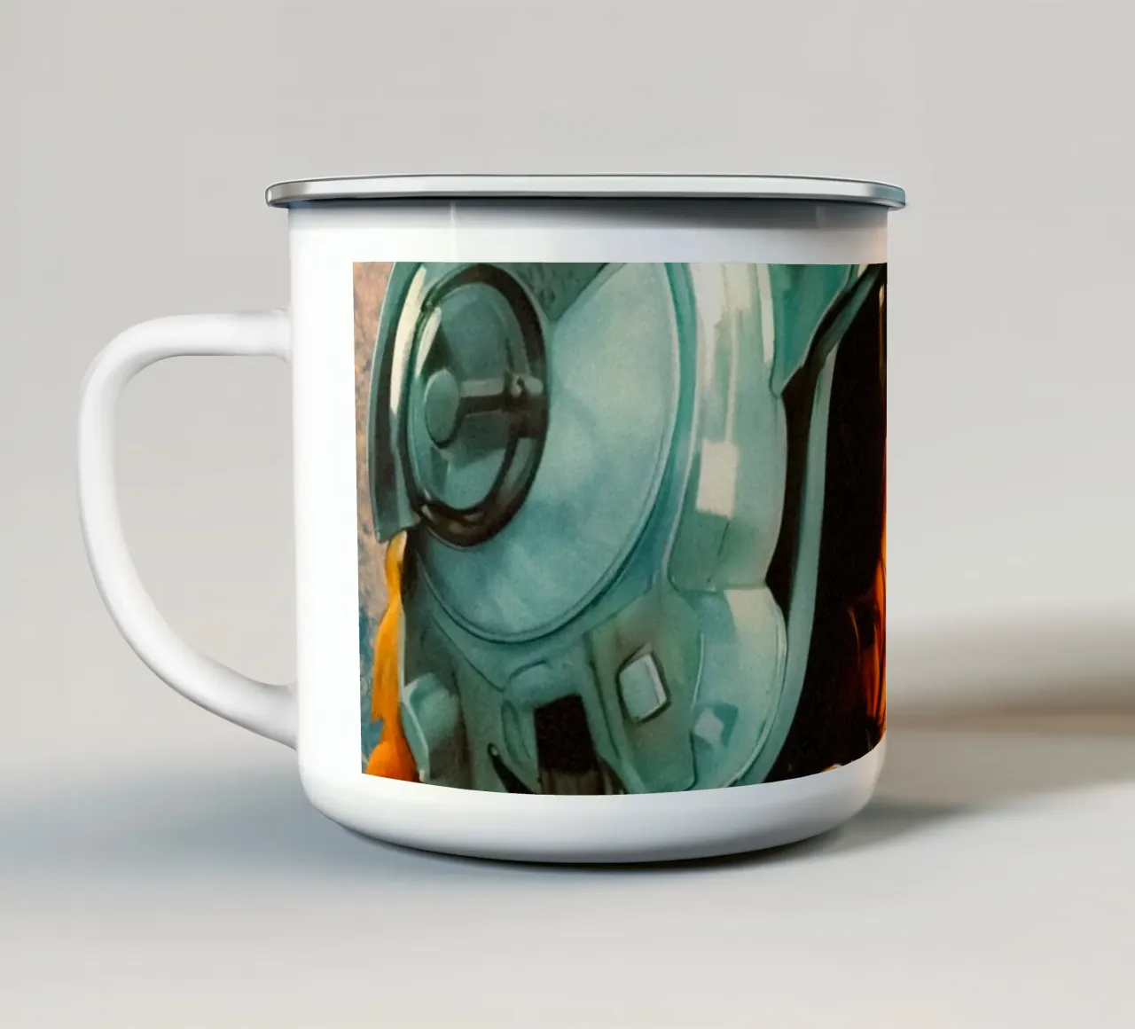 Ritratto di un esploratore spaziale tazza in smalto da Taudalpoi