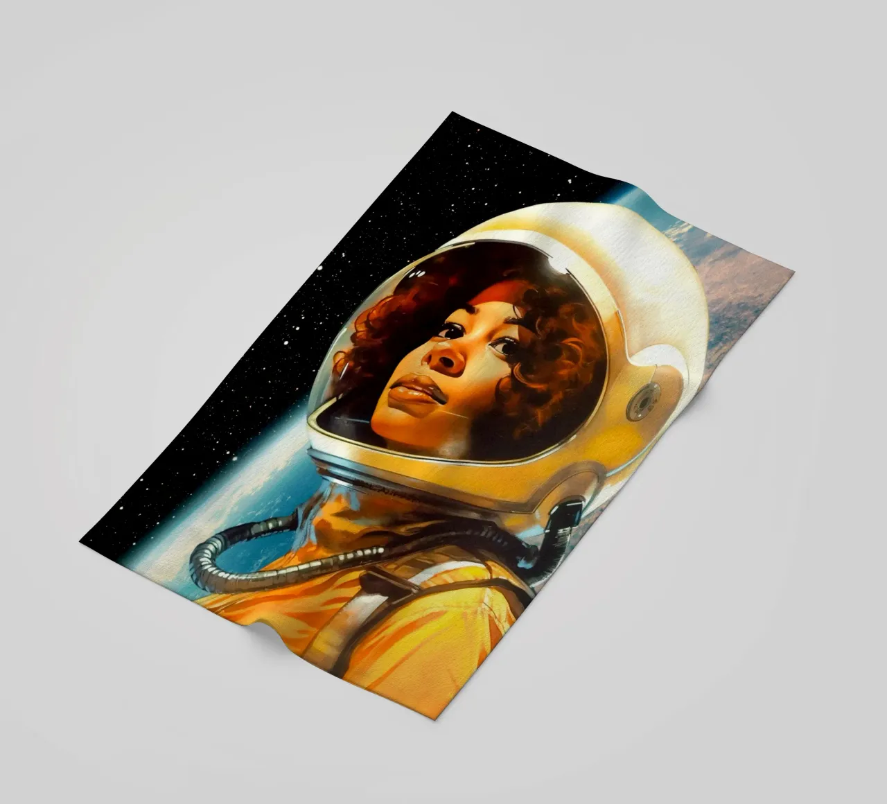 Portrait of a Space Dreamer beach towel by Taudalpoi