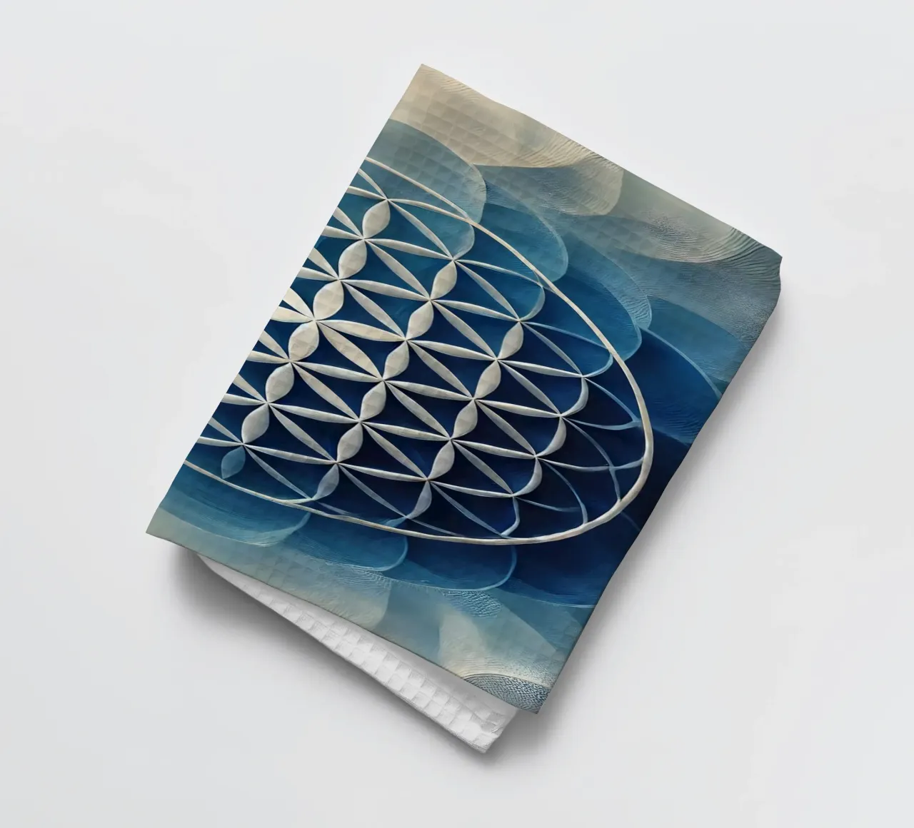 Flower of life blue tea towel by spiritual