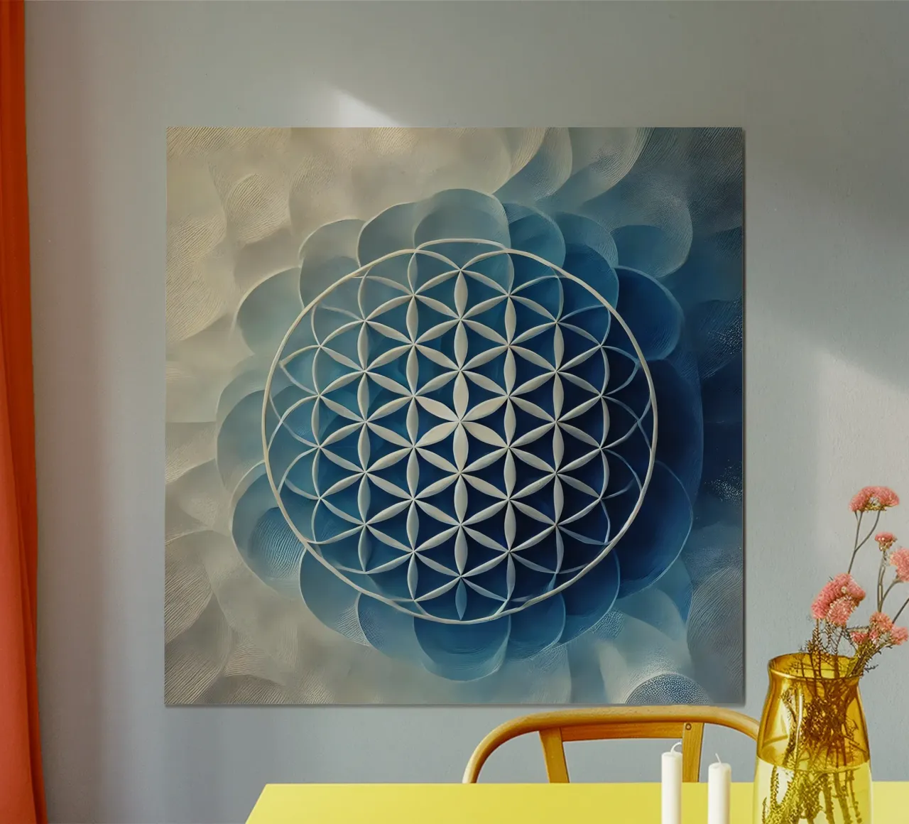 Blume des Lebens blau Poster von spiritual