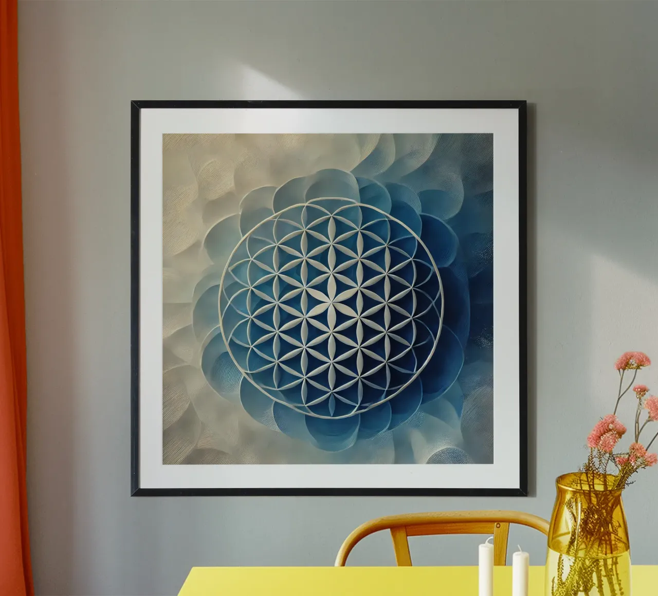 Blume des Lebens blau Poster von spiritual