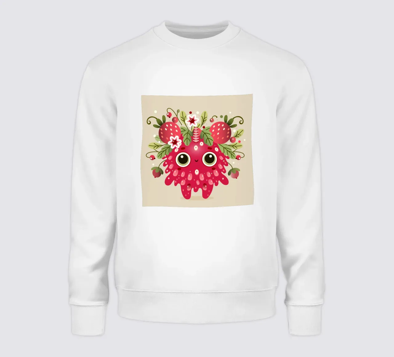 Simpatico mostro di lamponi con frutta e foglie felpa da namosh