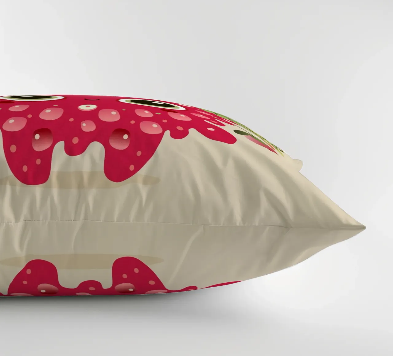 Simpatico mostro di lamponi con frutta e foglie cuscino da namosh