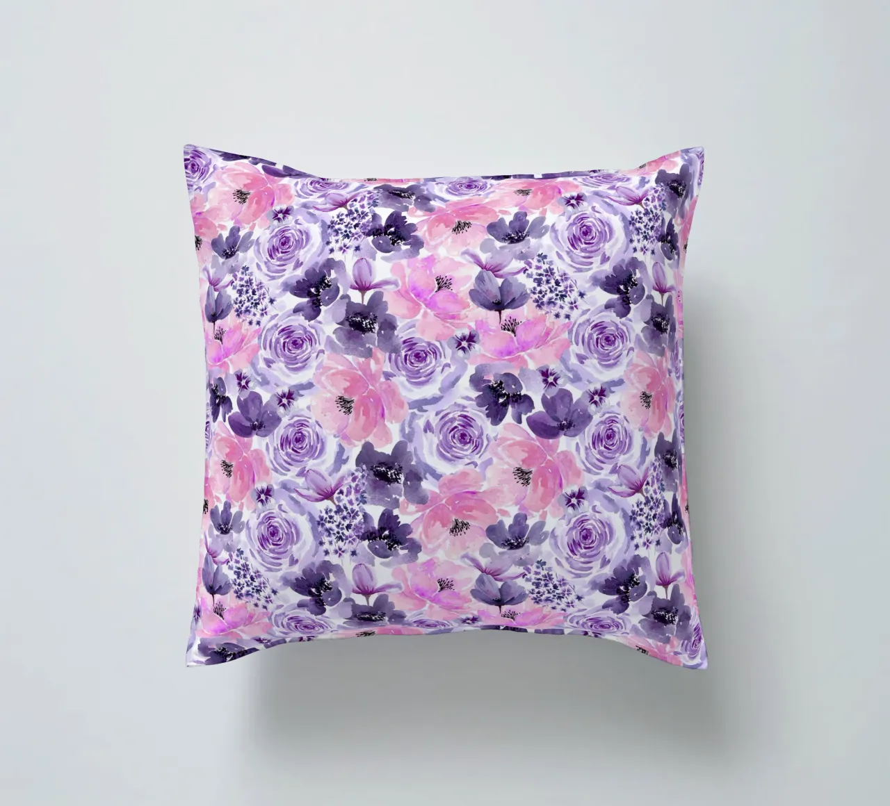 Floral Chaos Purple Small Pattern cuscino da anisillustration