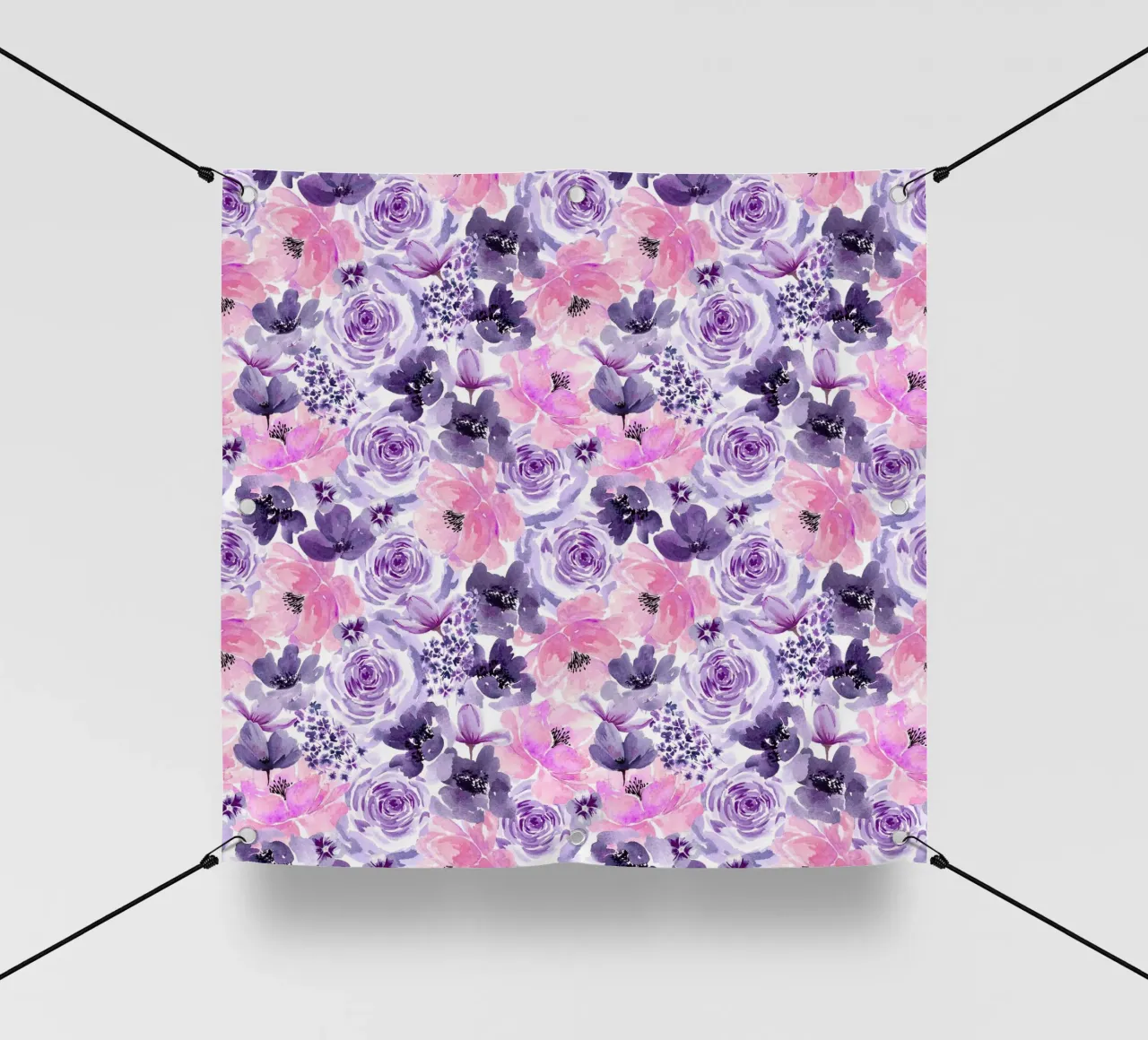 Floral Chaos Purple Small Pattern telo in pvc da anisillustration