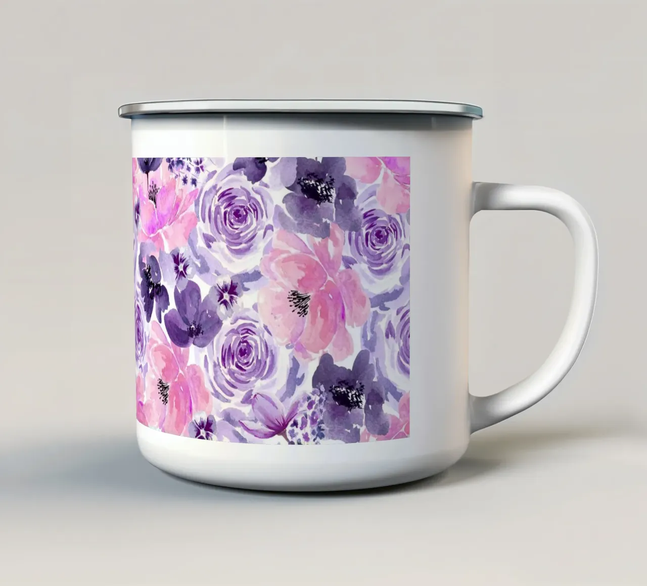 Floral Chaos Purple Small Pattern tazza in smalto da anisillustration