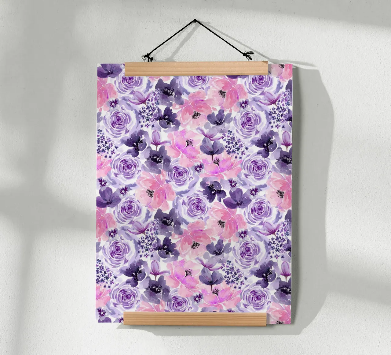 Floral Chaos Purple Small Pattern carta hahnemühle da anisillustration