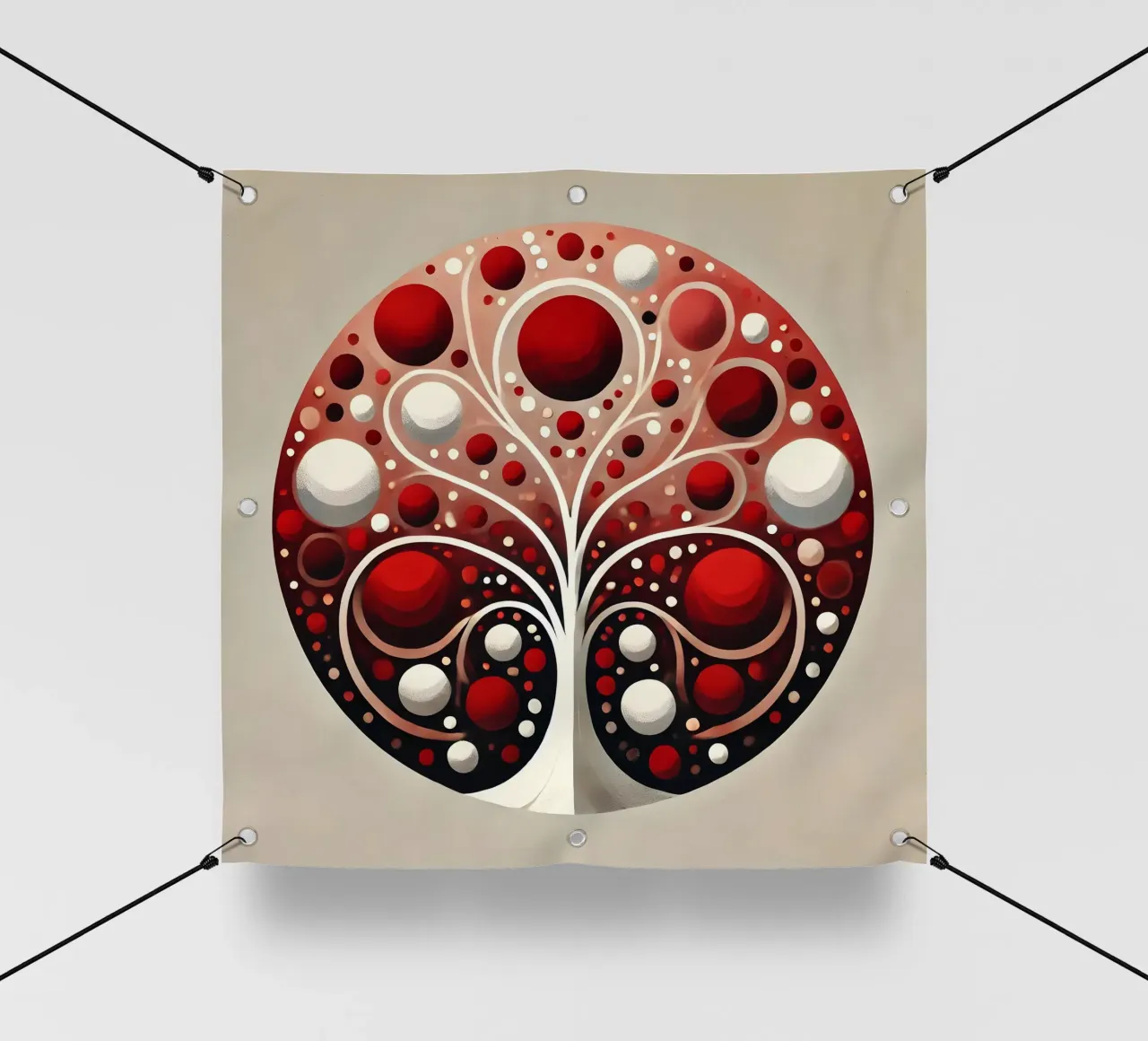 Albero rosso telo in pvc da spiritual