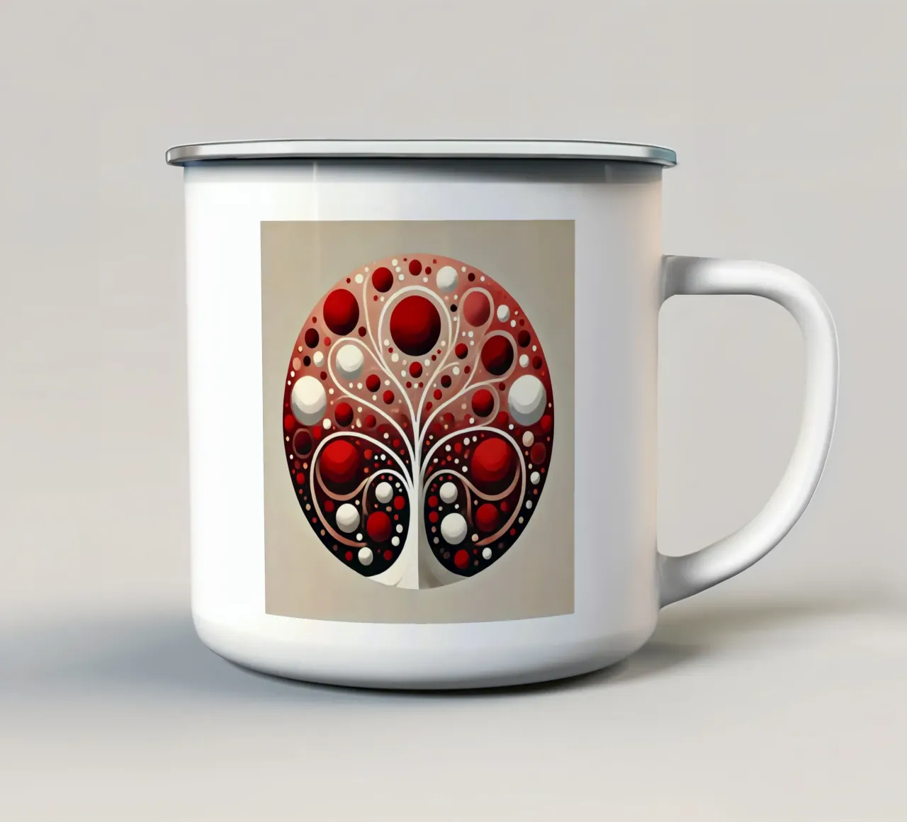 Albero rosso tazza in smalto da spiritual