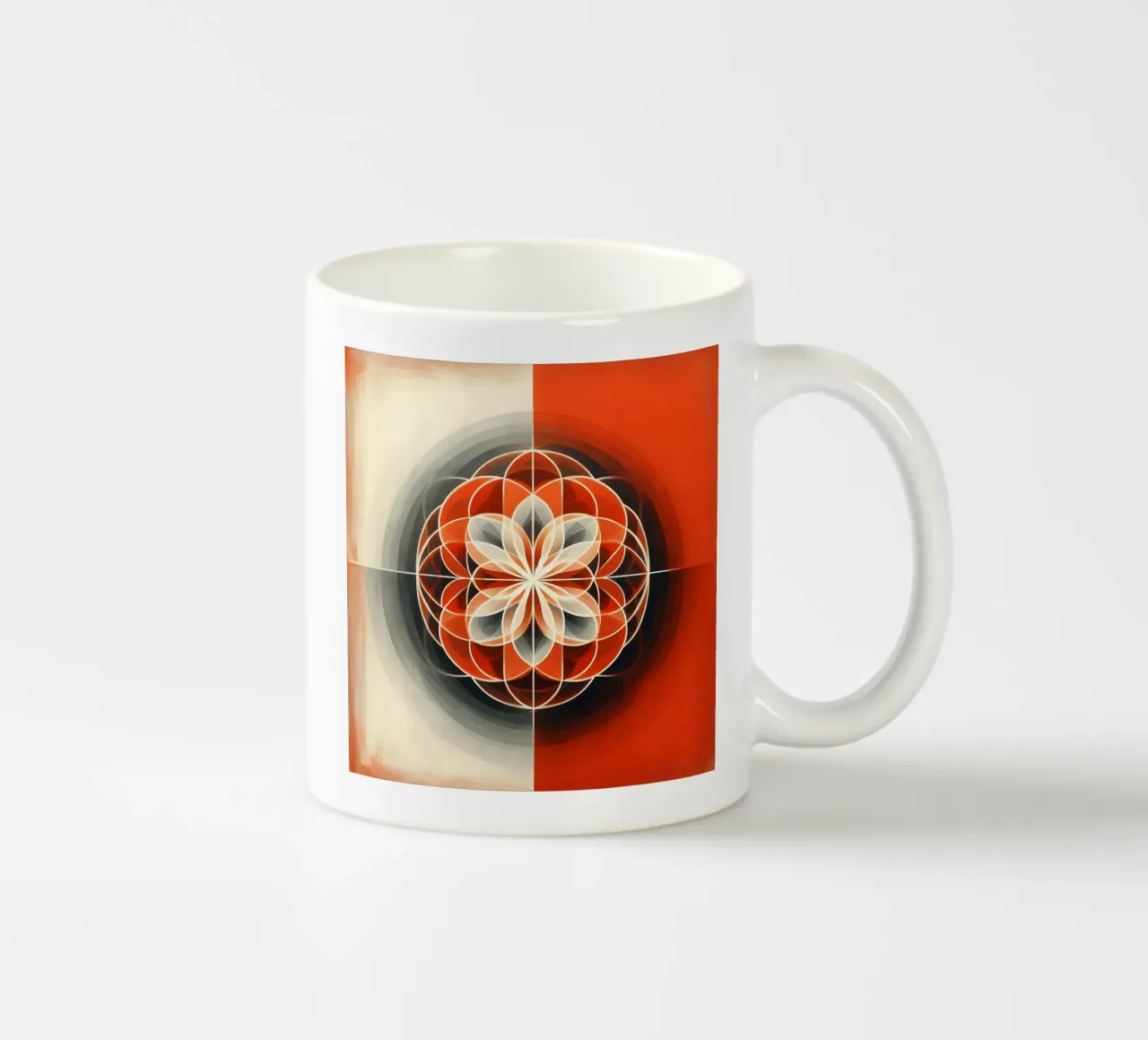 Fiore della vita arancione tazza in ceramica da spiritual