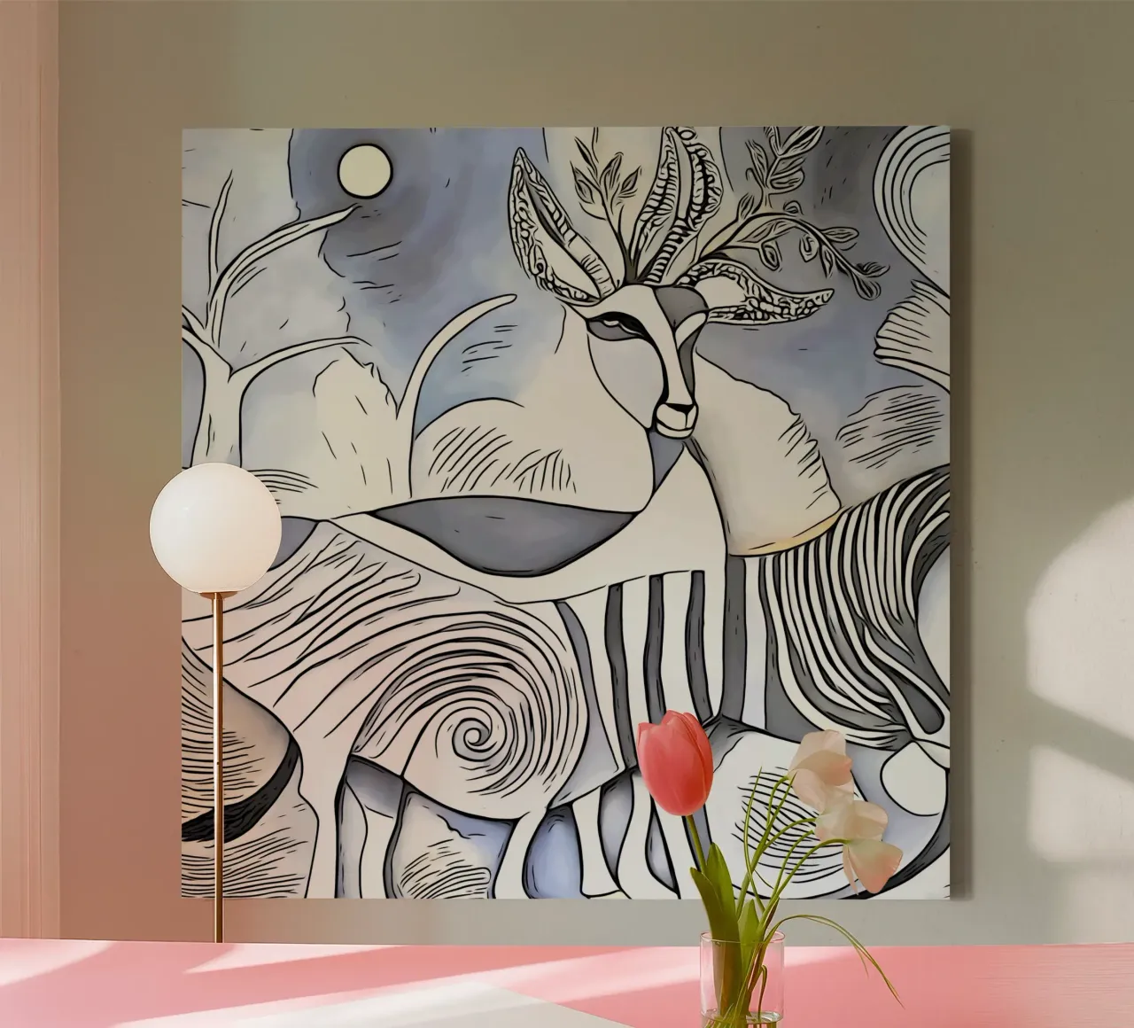 On safari in Africa, motif 7 canvas with Floater frame by ZAMART
