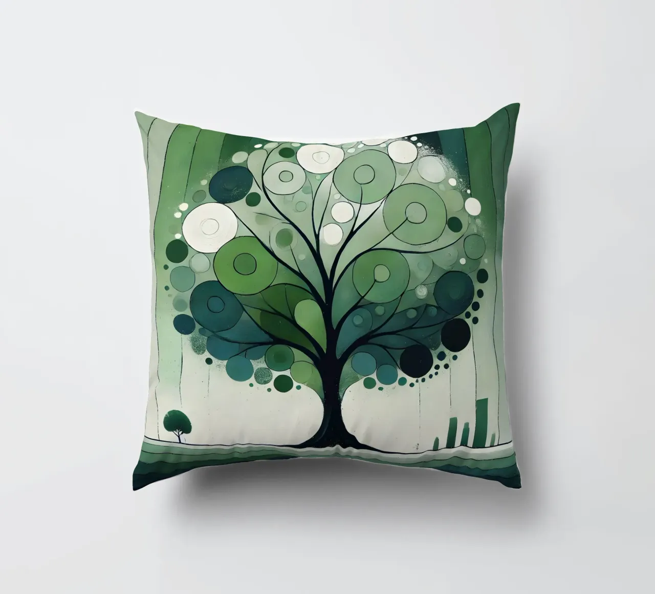 Tree green decorative cushion by spiritual