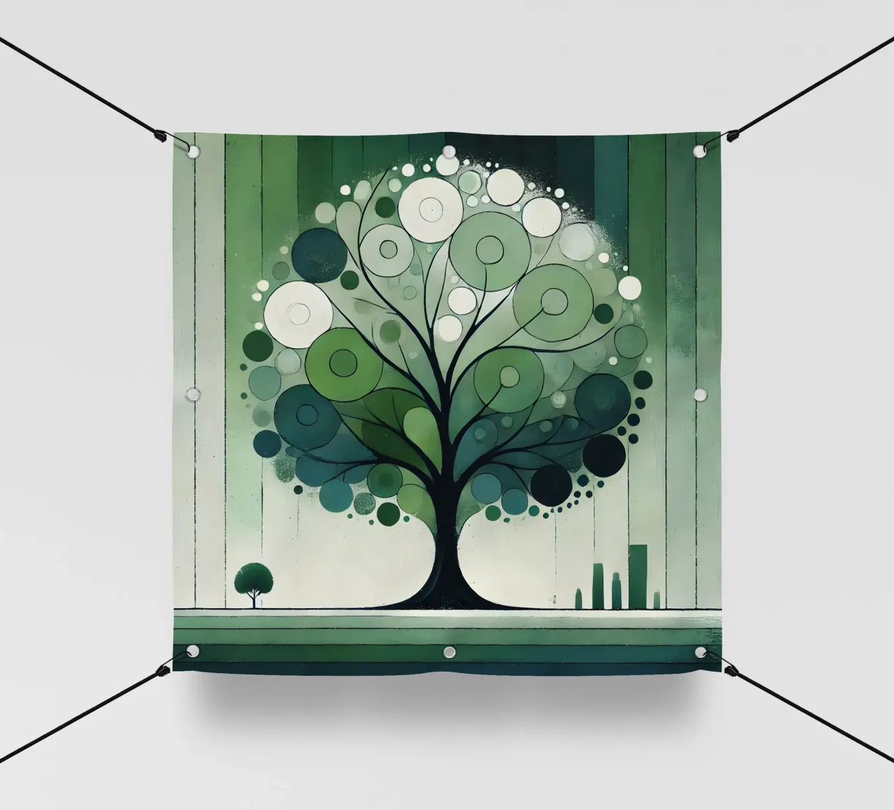 Verde albero telo in pvc da spiritual