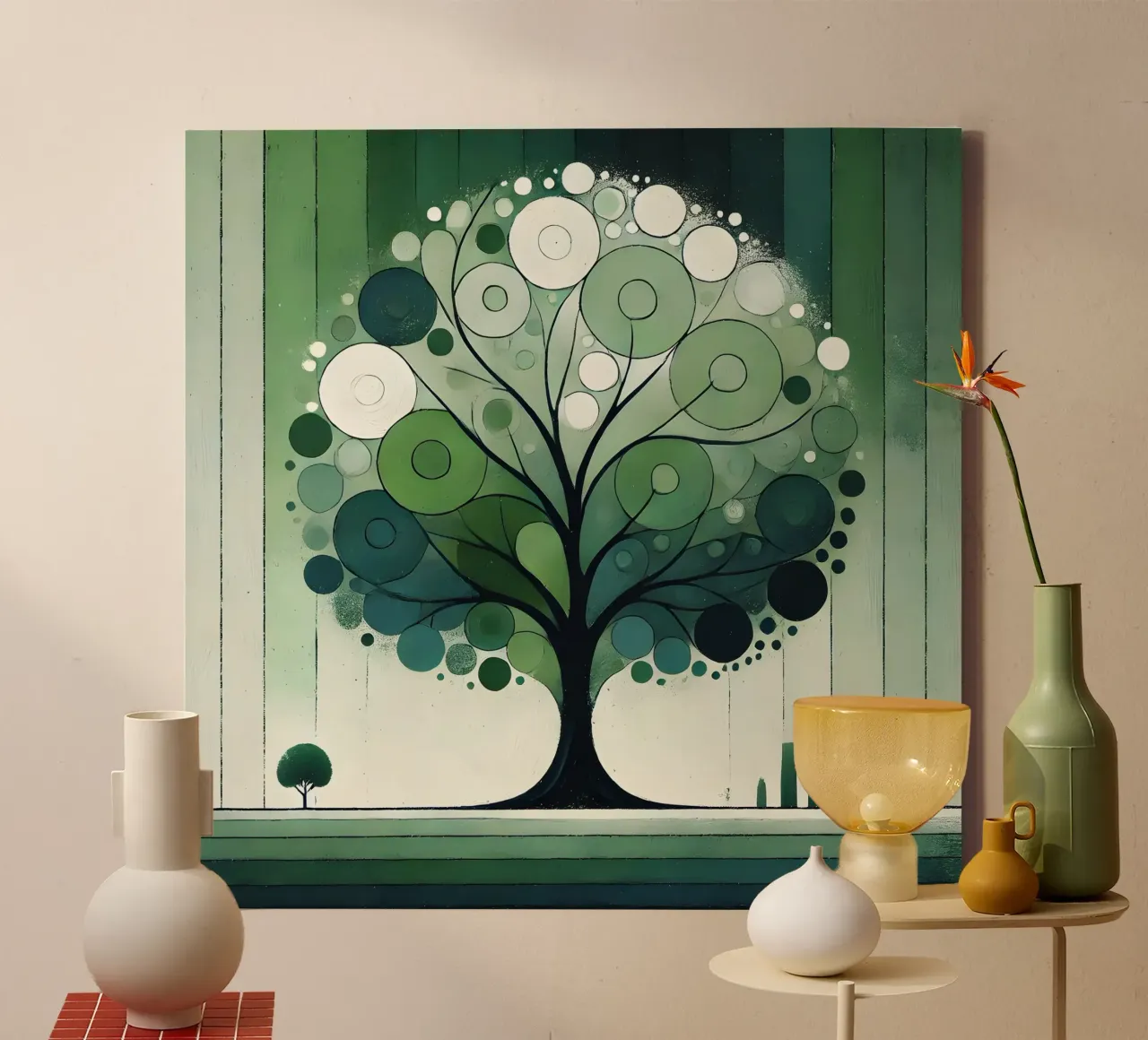 Tree green canvas by spiritual