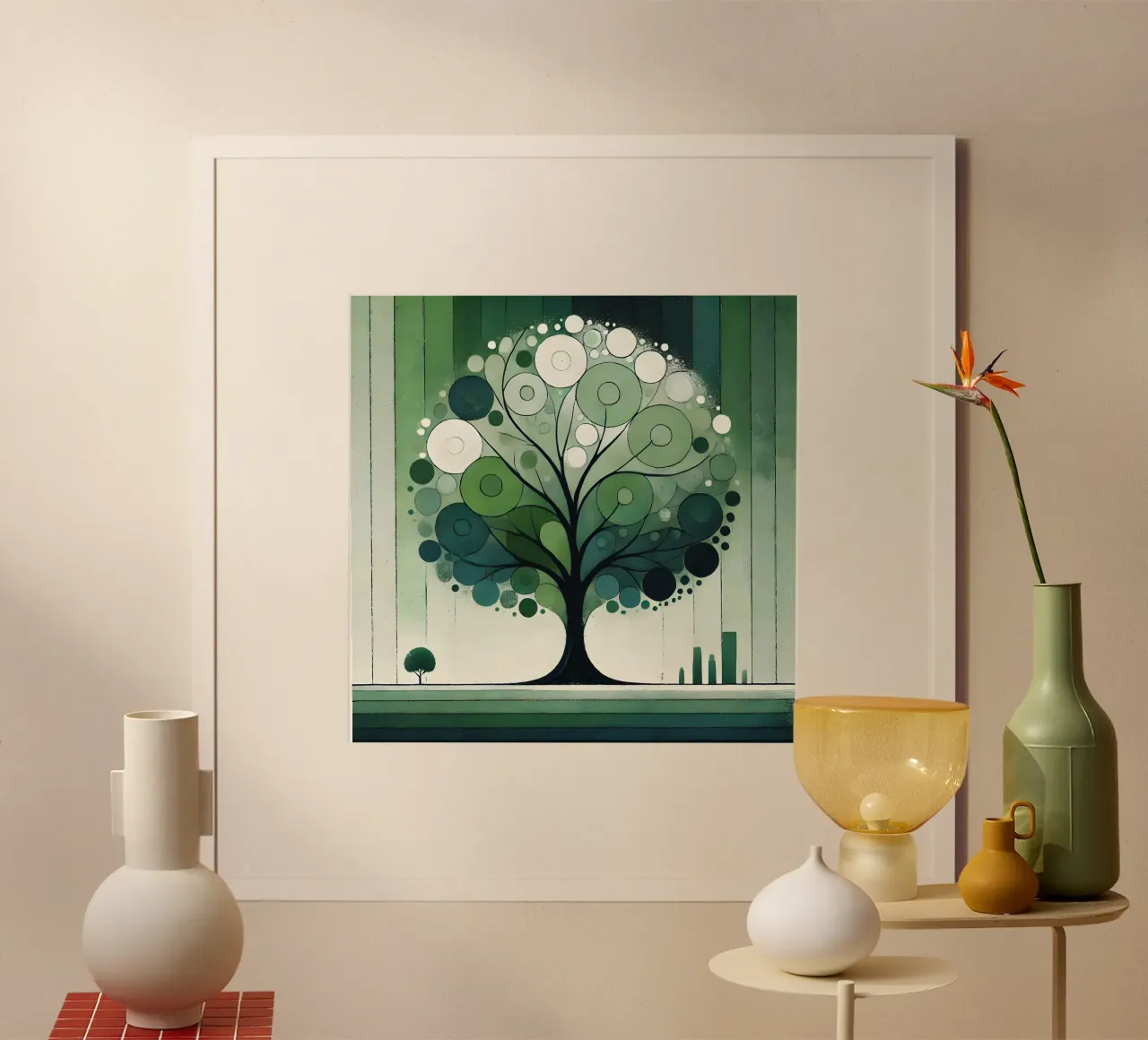 Verde albero poster con telaio in plastica da spiritual