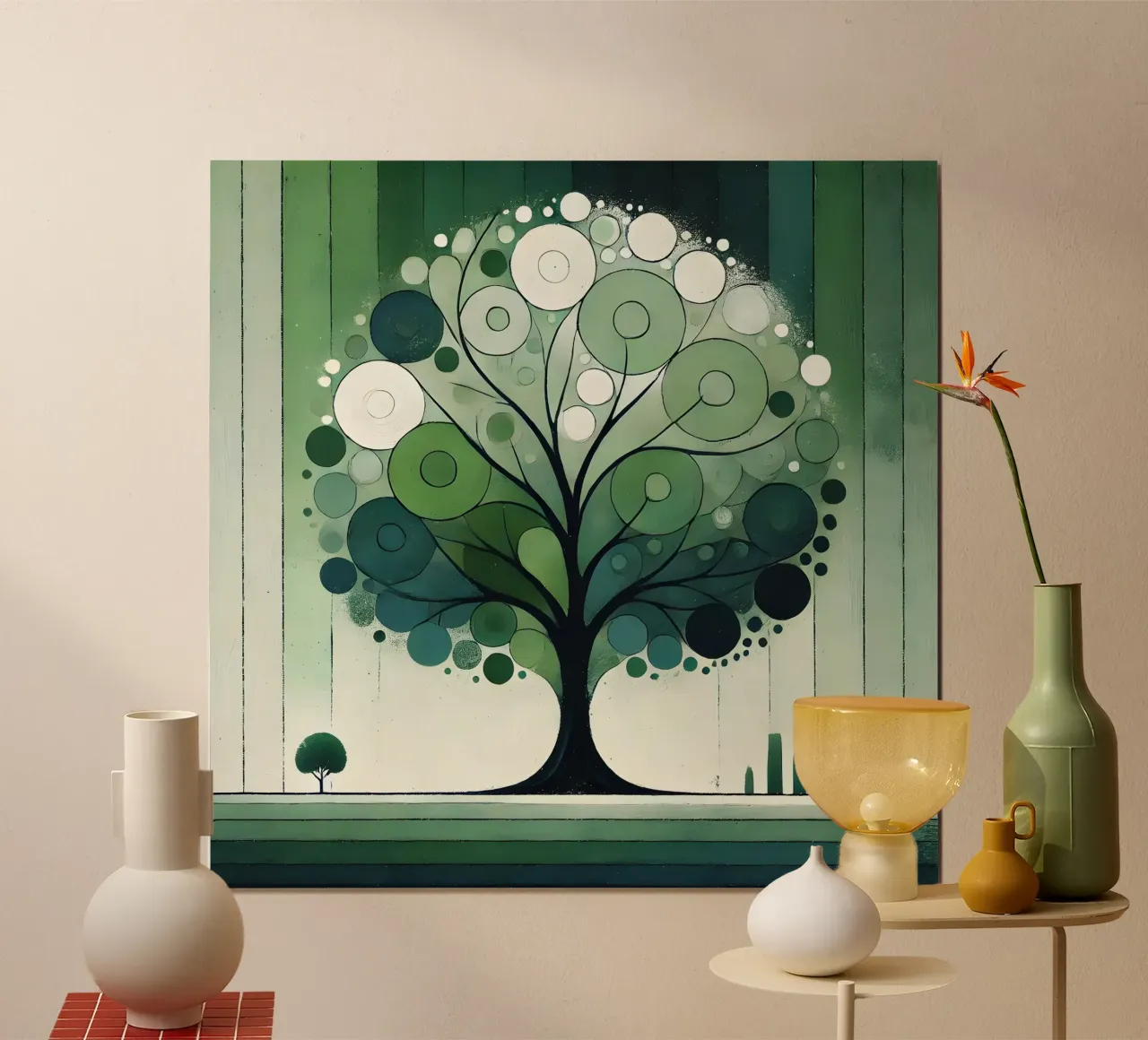 Verde albero poster con telaio in plastica da spiritual