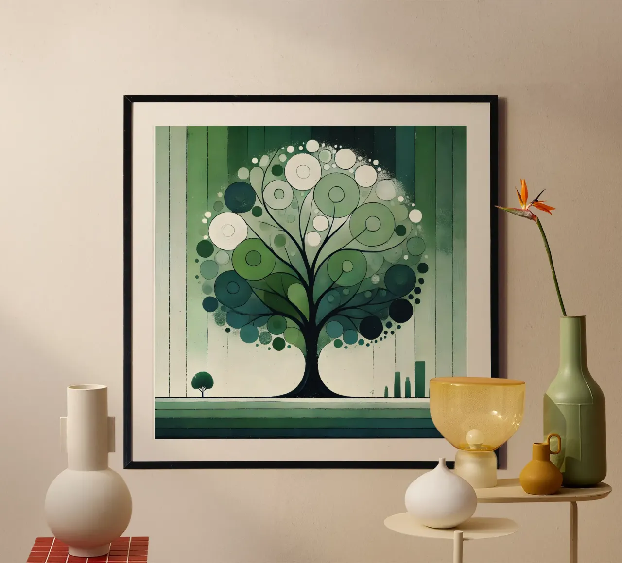 Verde albero poster con telaio in plastica da spiritual