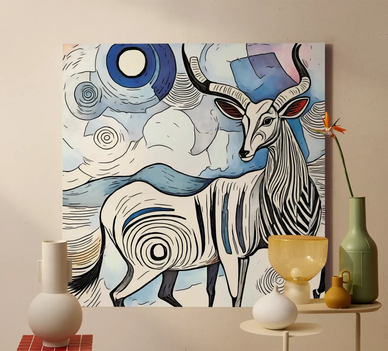 On safari in Africa, motif 8 canvas with Floater frame by ZAMART