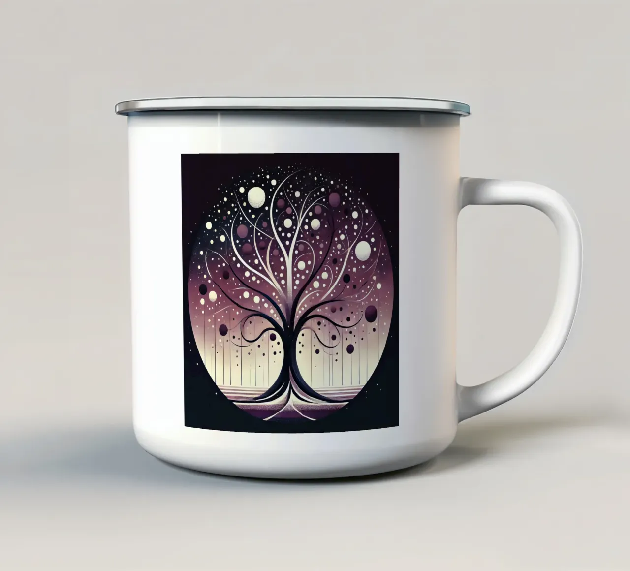 Albero viola tazza in smalto da spiritual