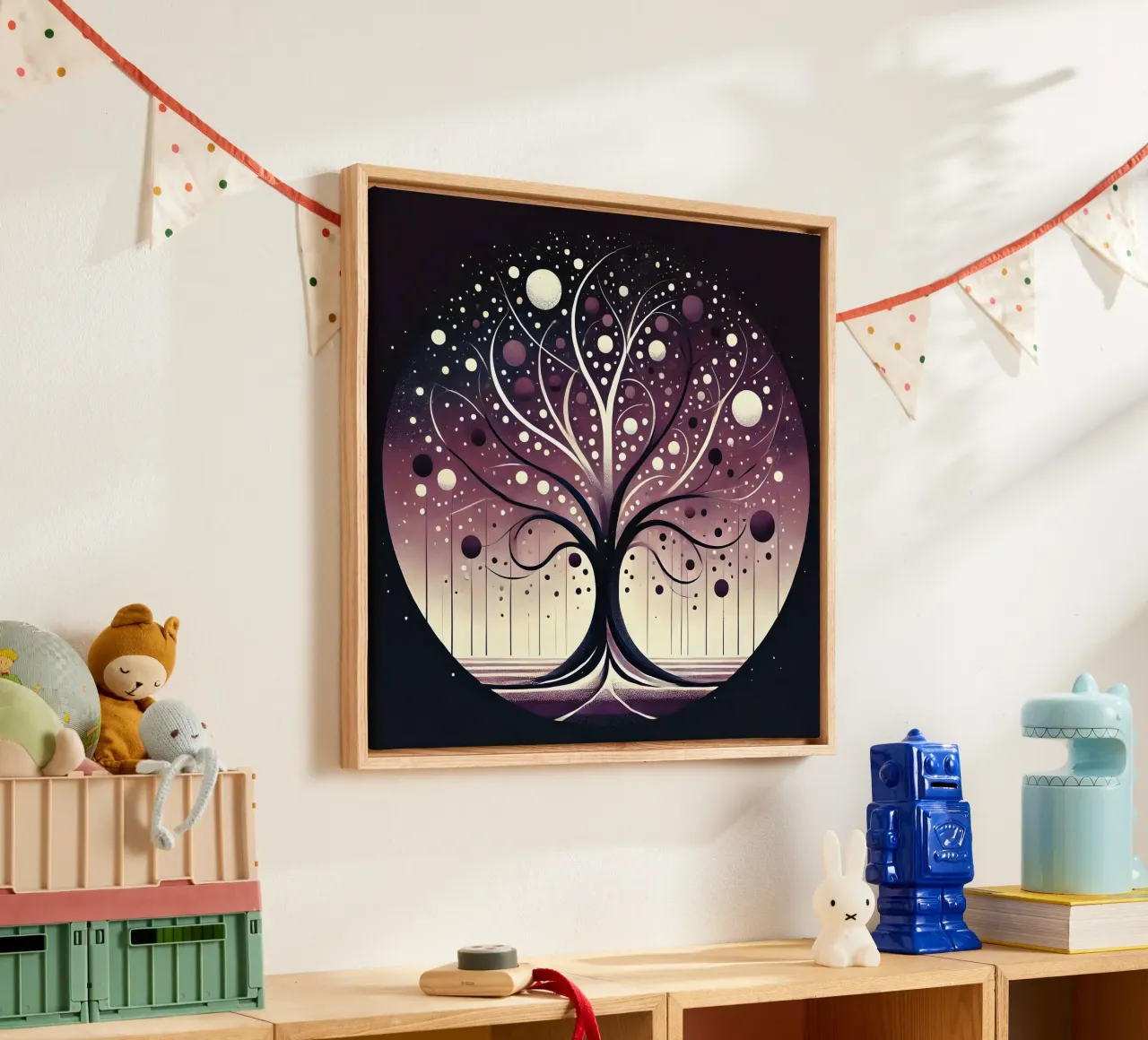 Albero viola tela con Cornice a cassetta da spiritual
