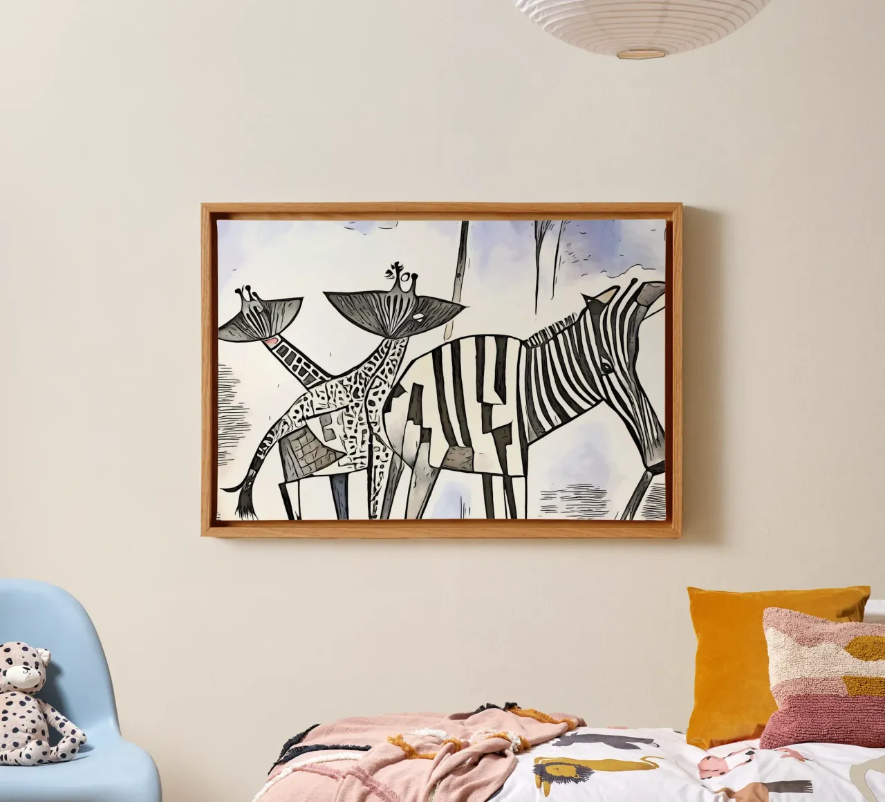 On safari in Africa, motif 9 canvas with Floater frame by ZAMART
