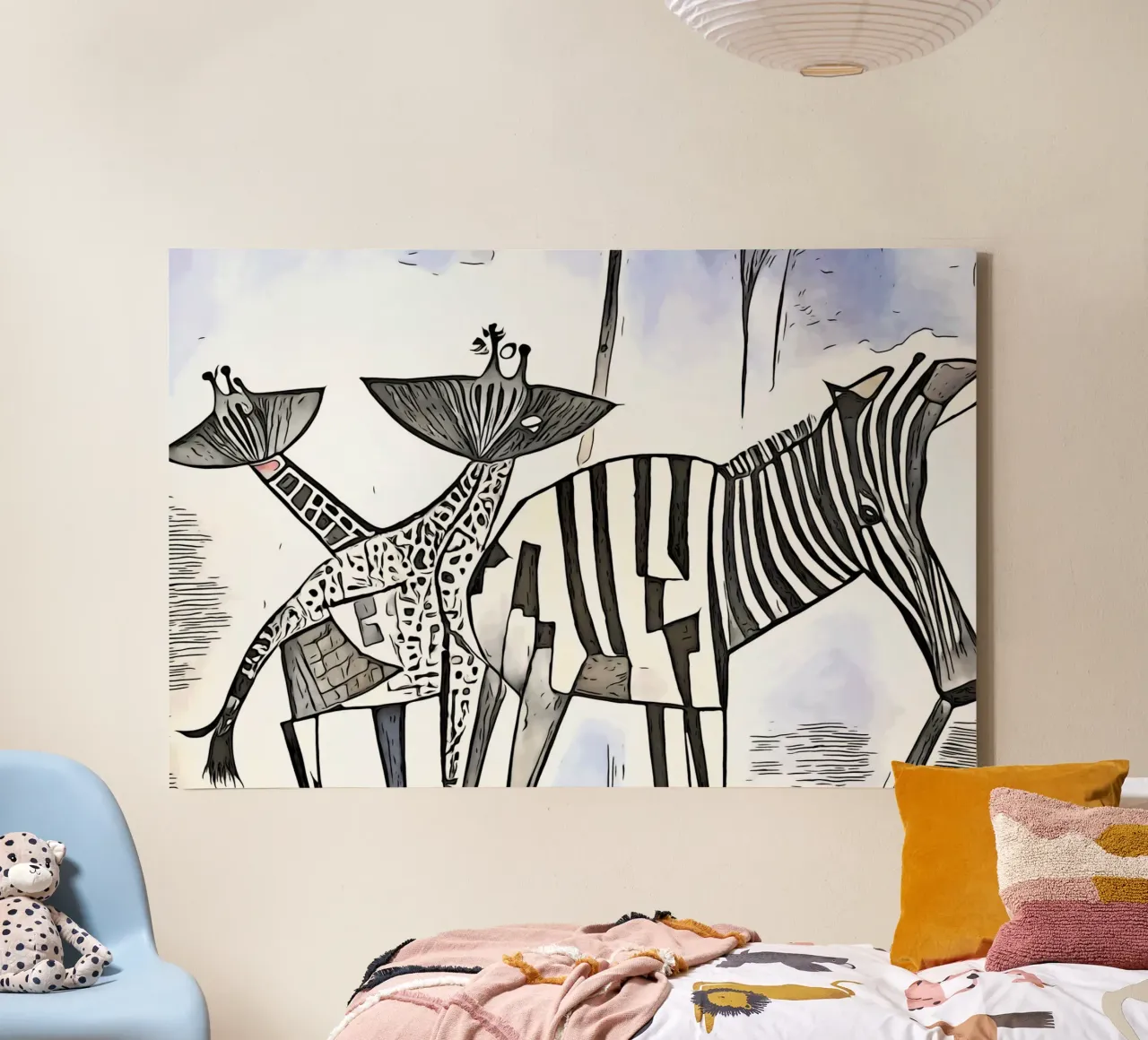 On safari in Africa, motif 9 canvas with Floater frame by ZAMART