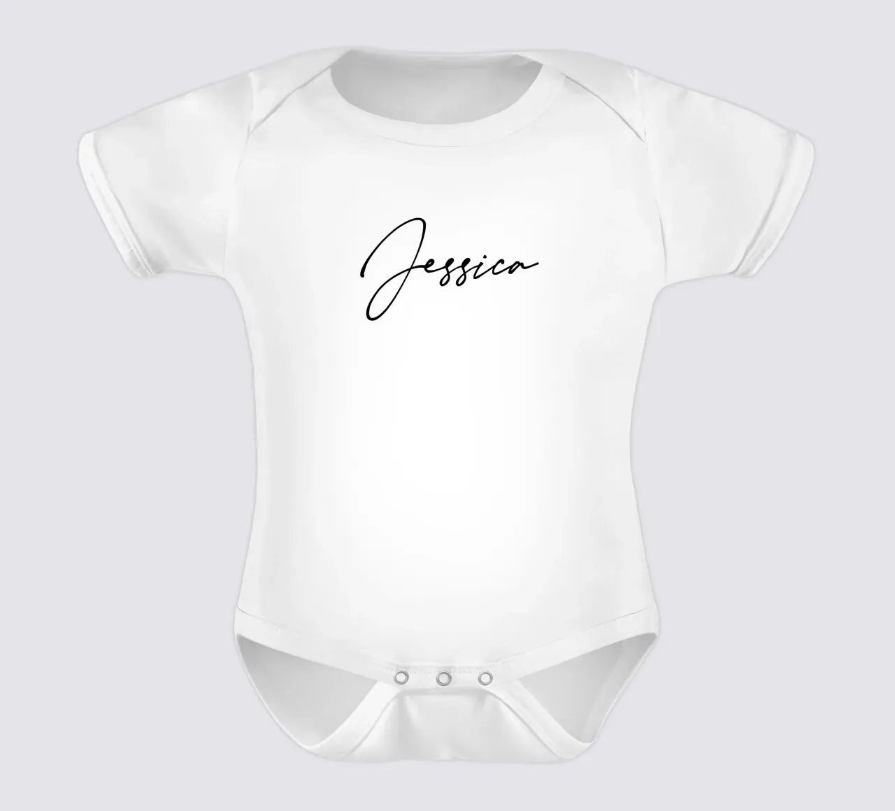 Personalized Custom Name Typography short-sleeve baby romper by Personalized Art