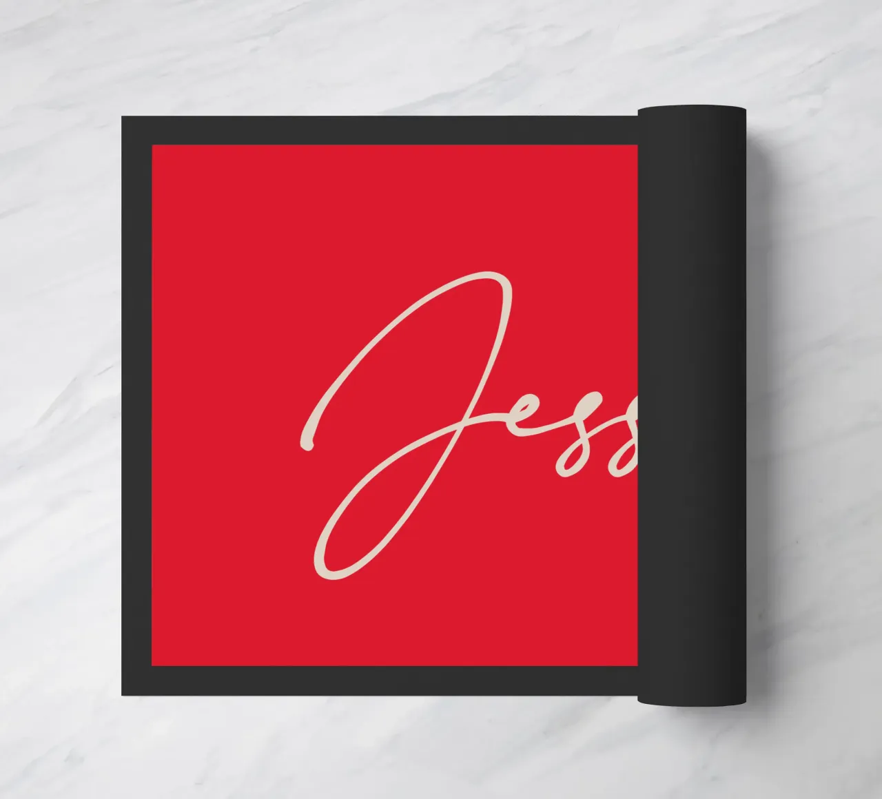 Gepersonaliseerde aangepaste naamtypografie deurmat van Personalized Art