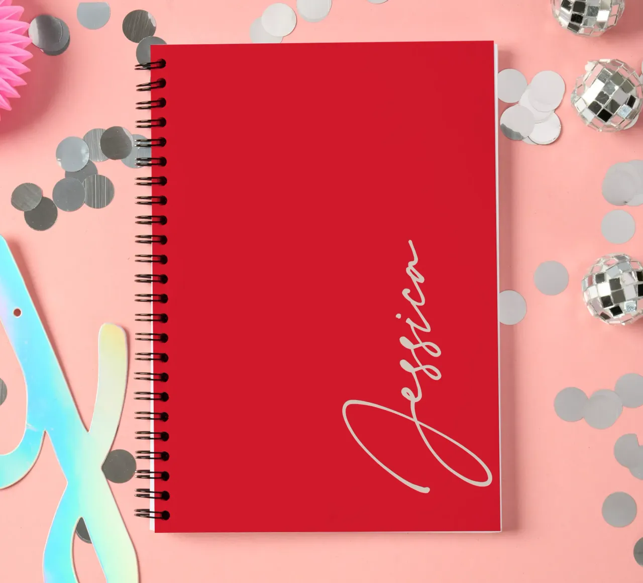 Personalized Custom Name Typography spiral notebook by Personalized Art