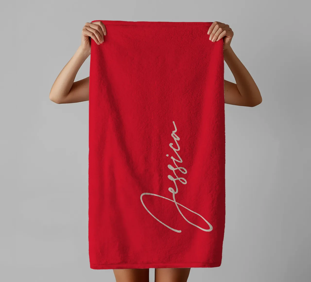 Gepersonaliseerde aangepaste naamtypografie badhanddoek van Personalized Art